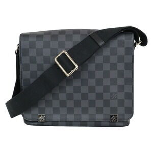 Louis Vuitton District NM Shoulder Bag Damier Graphite Black Gray